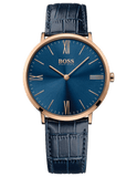 Buy Shop Hugo Boss Jackson Blue Dial Black Leather Strap Watch for Men - 1513371 USA Online