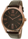 Buy Shop Hugo Boss Ambassador Grey Dial Brown Leather Strap Watch for Men - 1513387 USA Online