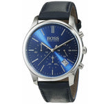 Buy Shop Hugo Boss Time One Blue Dial Black Leather Strap Watch for Men - 1513431 USA Online