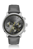 Buy Shop Hugo Boss Attitude Grey Dial Grey Leather Strap Watch for Men - 1513658 USA Online
