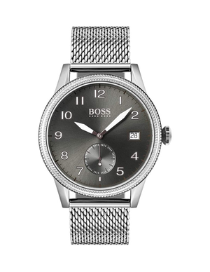 Buy Shop Hugo Boss Legacy Grey Dial Silver Mesh Bracelet Watch for Men - 1513673 USA Online