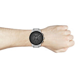 Buy Shop Hugo Boss Peak Black Dial Silver Steel Strap Watch for Men - 1513762 USA Online