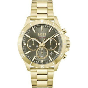 Buy Shop Hugo Boss Allure Chronograph Green Dial Gold Steel Strap Watch for Men - 1513923 USA Online