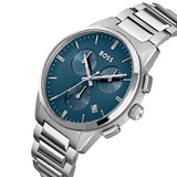 Buy Shop Hugo Boss Dapper Chronograph Blue Dial Silver Steel Strap Watch For Men - 1513927 USA Online