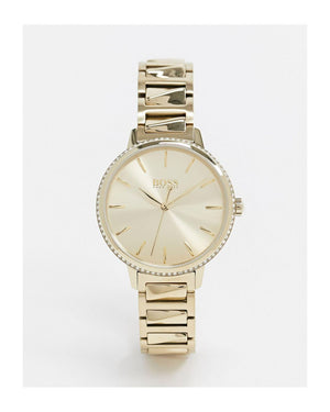 Buy Shop Hugo Boss Signature Gold Dial Gold Steel Strap Watch for Women - 1502541 USA Online