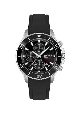Buy Shop Hugo Boss Admiral Black Dial Black Silicone Strap Watch for Men - 1513912 USA Online