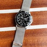 Buy Shop Hugo Boss Admiral Black Dial Silver Mesh Bracelet Watch for Men - 1513904 USA Online
