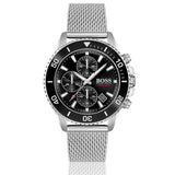 Buy Shop Hugo Boss Admiral Black Dial Silver Mesh Bracelet Watch for Men - 1513904 USA Online