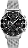 Buy Shop Hugo Boss Admiral Black Dial Silver Mesh Bracelet Watch for Men - 1513904 USA Online