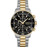 Buy Shop Hugo Boss Admiral Black Dial Two Tone Steel Strap Watch for Men - 1513908 USA Online