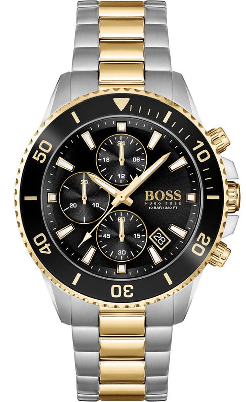 Buy Shop Hugo Boss Admiral Black Dial Two Tone Steel Strap Watch for Men - 1513908 USA Online