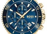 Buy Shop Hugo Boss Admiral Blue Dial Blue Rubber SIlicon Strap Watch for Men - 1513965 USA Online