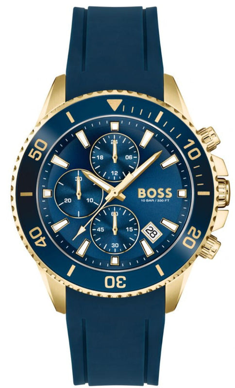 Buy Shop Hugo Boss Admiral Blue Dial Blue Rubber SIlicon Strap Watch for Men - 1513965 USA Online