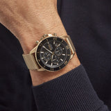 Buy Shop Hugo Boss Admiral Chronograph Black Dial Gold Mesh Bracelet Watch for Men - 1513906 USA Online