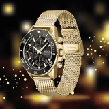 Buy Shop Hugo Boss Admiral Chronograph Black Dial Gold Mesh Bracelet Watch for Men - 1513906 USA Online