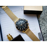 Buy Shop Hugo Boss Admiral Chronograph Black Dial Gold Mesh Bracelet Watch for Men - 1513906 USA Online
