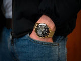 Buy Shop Hugo Boss Admiral Chronograph Black Dial Gold Mesh Bracelet Watch for Men - 1513906 USA Online