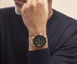 Buy Shop Hugo Boss Admiral Chronograph Black Dial Gold Mesh Bracelet Watch for Men - 1513906 USA Online