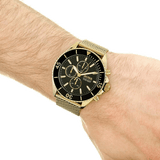 Buy Shop Hugo Boss Admiral Chronograph Black Dial Gold Mesh Bracelet Watch for Men - 1513906 USA Online