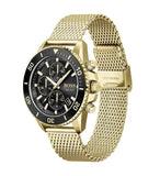 Buy Shop Hugo Boss Admiral Chronograph Black Dial Gold Mesh Bracelet Watch for Men - 1513906 USA Online