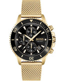 Buy Shop Hugo Boss Admiral Chronograph Black Dial Gold Mesh Bracelet Watch for Men - 1513906 USA Online
