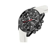 Buy Shop Hugo Boss Admiral Chronograph Black Dial White Rubber Strap Watch for Men - 1513966 USA Online