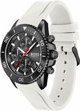 Buy Shop Hugo Boss Admiral Chronograph Black Dial White Rubber Strap Watch for Men - 1513966 USA Online
