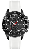 Buy Shop Hugo Boss Admiral Chronograph Black Dial White Rubber Strap Watch for Men - 1513966 USA Online