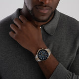 Buy Shop Hugo Boss Admiral Chronograph Blue Dial Two Tone Steel Strap Watch for Men - 1514257 USA Online