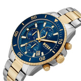 Buy Shop Hugo Boss Admiral Chronograph Blue Dial Two Tone Steel Strap Watch for Men - 1514257 USA Online