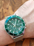 Buy Shop Hugo Boss Admiral Green Dial Silver Mesh Bracelet Watch for Men - 1513905 USA Online