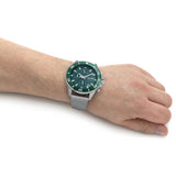 Buy Shop Hugo Boss Admiral Green Dial Silver Mesh Bracelet Watch for Men - 1513905 USA Online