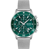 Buy Shop Hugo Boss Admiral Green Dial Silver Mesh Bracelet Watch for Men - 1513905 USA Online