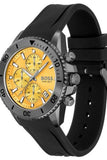 Buy Shop Hugo Boss Admiral Yellow Dial Black Rubber Silicone Strap Watch for Men - 1513968 USA Online