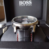 Buy Shop Hugo Boss Aeroliner Black Dial Black Leather Strap Watch for Men - 1512631 USA Online