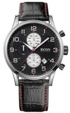Buy Shop Hugo Boss Aeroliner Black Dial Black Leather Strap Watch for Men - 1512631 USA Online