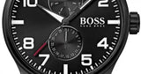 Buy Shop Hugo Boss Aeroliner Black Dial Black Leather Strap Watch For Men - 1513083 USA Online