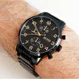 Buy Shop Hugo Boss Aeroliner Black Dial Black Steel Strap Watch for Men - 1513275 USA Online