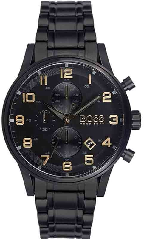 Buy Shop Hugo Boss Aeroliner Black Dial Black Steel Strap Watch for Men - 1513275 USA Online