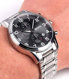 Buy Shop Hugo Boss Aeroliner Black Dial Silver Steel Strap Watch for Men - 1513181 USA Online