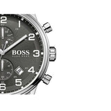 Buy Shop Hugo Boss Aeroliner Black Dial Silver Steel Strap Watch for Men - 1513181 USA Online