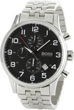 Buy Shop Hugo Boss Aeroliner Black Dial Silver Steel Strap Watch for Men - 1513181 USA Online