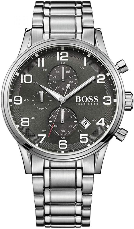 Buy Shop Hugo Boss Aeroliner Black Dial Silver Steel Strap Watch for Men - 1513181 USA Online