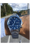 Buy Shop Hugo Boss Aeroliner Blue Dial Silver Steel Strap Watch for Men - 1513183 USA Online