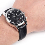 Buy Shop Hugo Boss Aeroliner Chronograph Black Dial Black Leather Strap Watch For Men - 1512448 USA Online