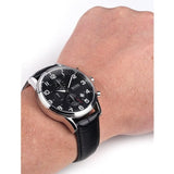 Buy Shop Hugo Boss Aeroliner Chronograph Black Dial Black Leather Strap Watch For Men - 1512448 USA Online