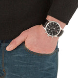 Buy Shop Hugo Boss Aeroliner Chronograph Black Dial Black Leather Strap Watch For Men - 1512448 USA Online