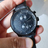 Buy Shop Hugo Boss Aeroliner Chronograph Black Dial Black Leather Strap Watch for Men - 1512567 USA Online