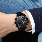 Buy Shop Hugo Boss Aeroliner Chronograph Black Dial Black Leather Strap Watch for Men - 1512567 USA Online