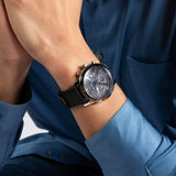Buy Shop Hugo Boss Aeroliner Chronograph Black Dial Black Leather Strap Watch for Men - 1512567 USA Online